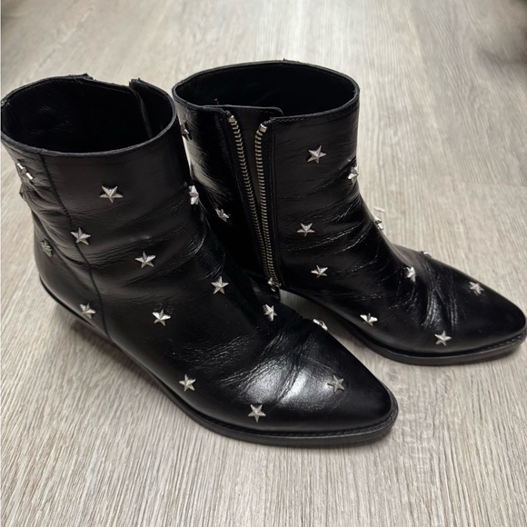 Zadig & Voltaire Tyler Pointed Toe Star Studded Vintage Ankle Boots - Picture 6 of 9